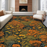 Ultra Soft Area Rug, Non Slip, Stain Resistant, Washable Area Rugs for Living Room, Bedroom, Rustic Soft Textured Motif(Orange)