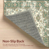 Ultra Soft Area Rug, Non Slip, Stain Resistant, Washable Area Rugs for Living Room, Bedroom, Unique Vintage Area with Elegant Damask(Ivory)