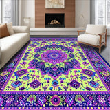 Ultra Soft Area Rug, Non Slip, Stain Resistant, Washable Area Rugs for Living Room, Bedroom, Artistic Psychedelic Patterned Elegance(Yellow)