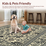 Beige Black Sisal Abstract Geometric Design(Beige)