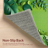 Ultra Soft Area Rug, Non Slip, Stain Resistant, Washable Area Rugs for Living Room, Bedroom, 3D Leaf Shaggy Bath Mat with Non-Slip Absorbent Design(Green)