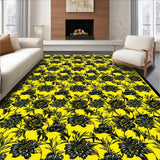 Ultra Soft Area Rug, Non Slip, Stain Resistant, Washable Area Rugs for Living Room, Bedroom, Striking Bright Floral Composition(Yellow)