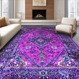 Ultra Soft Area Rug, Non Slip, Stain Resistant, Washable Area Rugs for Living Room, Bedroom, Vintage Floral Lattice Arrangement(Pink)