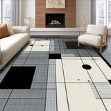 Ultra Soft Area Rug, Non Slip, Stain Resistant, Washable Area Rugs for Living Room, Bedroom, Bold Minimalist Tiled Aesthetic(Gray)
