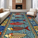 Ultra Soft Area Rug, Non Slip, Stain Resistant, Washable Area Rugs for Living Room, Bedroom, Vibrant Lake House Decorative Area Carpet(Blue)