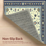 Ultra Soft Area Rug, Non Slip, Stain Resistant, Washable Area Rugs for Living Room, Bedroom, Patio Country Wynona Indoor Featuring Blue and Beige(Beige)