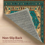Ultra Soft Area Rug, Non Slip, Stain Resistant, Washable Area Rugs for Living Room, Bedroom, Rustic Western Brown Teal Living Room Washable Rug(Blue)