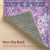 Ultra Soft Area Rug, Non Slip, Stain Resistant, Washable Area Rugs for Living Room, Bedroom, Whimsical Lavender Garden Design(Purple)