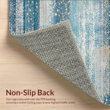 Ultra Soft Area Rug, Non Slip, Stain Resistant, Washable Area Rugs for Living Room, Bedroom, Elegant Micro Loop Area with Speckled Blue and Beige(Blue)