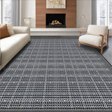 Ultra Soft Area Rug, Non Slip, Stain Resistant, Washable Area Rugs for Living Room, Bedroom, Rustic Geometric Motif with Depth(Black)