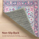 Ultra Soft Area Rug, Non Slip, Stain Resistant, Washable Area Rugs for Living Room, Bedroom, Sophisticated Whimsical Tiled Aesthetic(Blue)