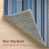 Ultra Soft Area Rug, Non Slip, Stain Resistant, Washable Area Rugs for Living Room, Bedroom, Stylish Coastal Blue Patterns(Blue)