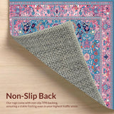 Ultra Soft Area Rug, Non Slip, Stain Resistant, Washable Area Rugs for Living Room, Bedroom, Timeless Vibrant Lattice Composition(Blue)