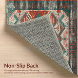 Distinctive Teal and Rust Motif(Red)