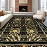 Stylish Abstract Black and Gold Motif(Black)