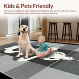 Ultra Soft Area Rug, Non Slip, Stain Resistant, Washable Area Rugs for Living Room, Bedroom, Dramatic Gothic Snake Pattern Design(White)