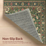 Ultra Soft Area Rug, Non Slip, Stain Resistant, Washable Area Rugs for Living Room, Bedroom, Elegant Transitional Tiled Design(Green)
