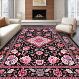 Ultra Soft Area Rug, Non Slip, Stain Resistant, Washable Area Rugs for Living Room, Bedroom, Luxurious Soft Petal Pattern(Red)