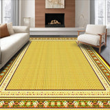 Ultra Soft Area Rug, Non Slip, Stain Resistant, Washable Area Rugs for Living Room, Bedroom, Playful Bright Geometric Theme(Gold)