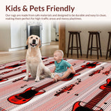 Bold Geometric Guitar Shape Arrangement(Red)