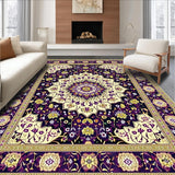 Ultra Soft Area Rug, Non Slip, Stain Resistant, Washable Area Rugs for Living Room, Bedroom, Beige Denim Area(Purple)