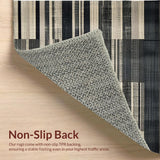 Ultra Soft Area Rug, Non Slip, Stain Resistant, Washable Area Rugs for Living Room, Bedroom, Rustic Natural Tone Patterned Textile(Black)