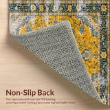 Ultra Soft Area Rug, Non Slip, Stain Resistant, Washable Area Rugs for Living Room, Bedroom, Rustic Earthy Patterned Elegance(Yellow)
