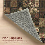 Ultra Soft Area Rug, Non Slip, Stain Resistant, Washable Area Rugs for Living Room, Bedroom, Stylish Colorful Trellis Motif(Brown)