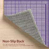 Ultra Soft Area Rug, Non Slip, Stain Resistant, Washable Area Rugs for Living Room, Bedroom, Chic Purple Trellis Motif(Purple)