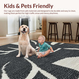 Ultra Soft Area Rug, Non Slip, Stain Resistant, Washable Area Rugs for Living Room, Bedroom, Black Bow Rug:  Boho Chic Aesthetic Decor(Black)