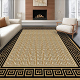 Ultra Soft Area Rug, Non Slip, Stain Resistant, Washable Area Rugs for Living Room, Bedroom, Elegant Classic Lattice Pattern(Gold)