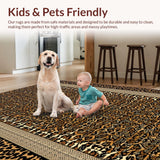 Ultra Soft Area Rug, Non Slip, Stain Resistant, Washable Area Rugs for Living Room, Bedroom, Elegant Brown Animal Print Style(Brown)