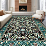 Ultra Soft Area Rug, Non Slip, Stain Resistant, Washable Area Rugs for Living Room, Bedroom, Modern Abstract Boho Hallway Area(Black)