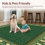 Ultra Soft Area Rug, Non Slip, Stain Resistant, Washable Area Rugs for Living Room, Bedroom, Stair Runner Boho Style Pack Non Slip Safety Mats(Green)