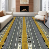 Ultra Soft Area Rug, Non Slip, Stain Resistant, Washable Area Rugs for Living Room, Bedroom, Contemporary Playful Stripe Design(Gray)