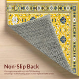 Ultra Soft Area Rug, Non Slip, Stain Resistant, Washable Area Rugs for Living Room, Bedroom, Trendy Floral Textured Visual(Yellow)