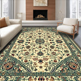 Ultra Soft Area Rug, Non Slip, Stain Resistant, Washable Area Rugs for Living Room, Bedroom, Natural Green Entryway Rug with Intricate Details(Beige)
