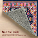 Ultra Soft Area Rug, Non Slip, Stain Resistant, Washable Area Rugs for Living Room, Bedroom, Serene Earthy Tones with Linear Patterns(Blue)