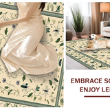 Ultra Soft Area Rug, Non Slip, Stain Resistant, Washable Area Rugs for Living Room, Bedroom, Stylish Botanical Print Arrangement(Beige)