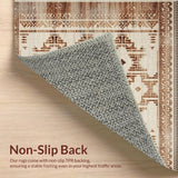 Ultra Soft Area Rug, Non Slip, Stain Resistant, Washable Area Rugs for Living Room, Bedroom, Chic Contemporary Linear Elements(Brown)