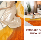 Ultra Soft Area Rug, Non Slip, Stain Resistant, Washable Area Rugs for Living Room, Bedroom, Striking Layered Color Fusion Style(Orange)