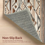 Ultra Soft Area Rug, Non Slip, Stain Resistant, Washable Area Rugs for Living Room, Bedroom, Neutral Toned Diamond Trellis(Beige)
