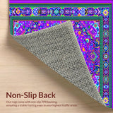 Ultra Soft Area Rug, Non Slip, Stain Resistant, Washable Area Rugs for Living Room, Bedroom, Radiant Geometric Wave Composition(Purple)