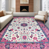Ultra Soft Area Rug, Non Slip, Stain Resistant, Washable Area Rugs for Living Room, Bedroom, Luxurious Cream Petal Aesthetic(Ivory)