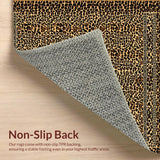 Ultra Soft Area Rug, Non Slip, Stain Resistant, Washable Area Rugs for Living Room, Bedroom, Sophisticated Textured Leopard Pattern(Brown)