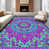 Ultra Soft Area Rug, Non Slip, Stain Resistant, Washable Area Rugs for Living Room, Bedroom, Eclectic Colorful Medallion Design(Purple)
