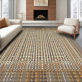 Ultra Soft Area Rug, Non Slip, Stain Resistant, Washable Area Rugs for Living Room, Bedroom, Geometric Shag with Safari Animal Prints(Beige)