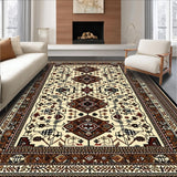 Ultra Soft Area Rug, Non Slip, Stain Resistant, Washable Area Rugs for Living Room, Bedroom, Luxurious Distressed Geometric Print(Beige)