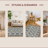 Ultra Soft Area Rug, Non Slip, Stain Resistant, Washable Area Rugs for Living Room, Bedroom, Vibrant Modern Trellis Design(Gray)