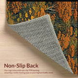Ultra Soft Area Rug, Non Slip, Stain Resistant, Washable Area Rugs for Living Room, Bedroom, Rustic Soft Textured Motif(Orange)